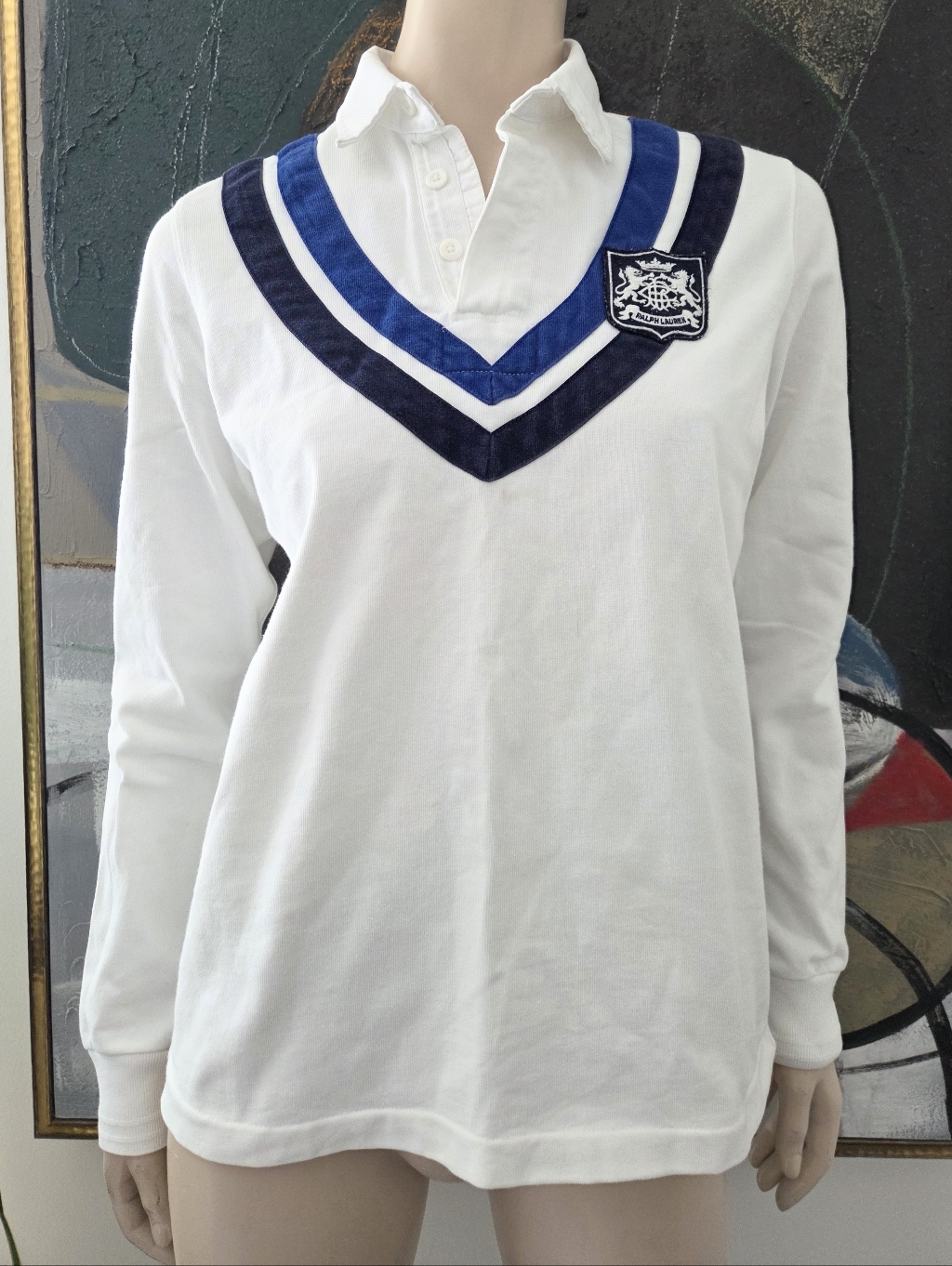 Ralph Lauren | Rugby Top With Chevron Stripes And Crest Patch
